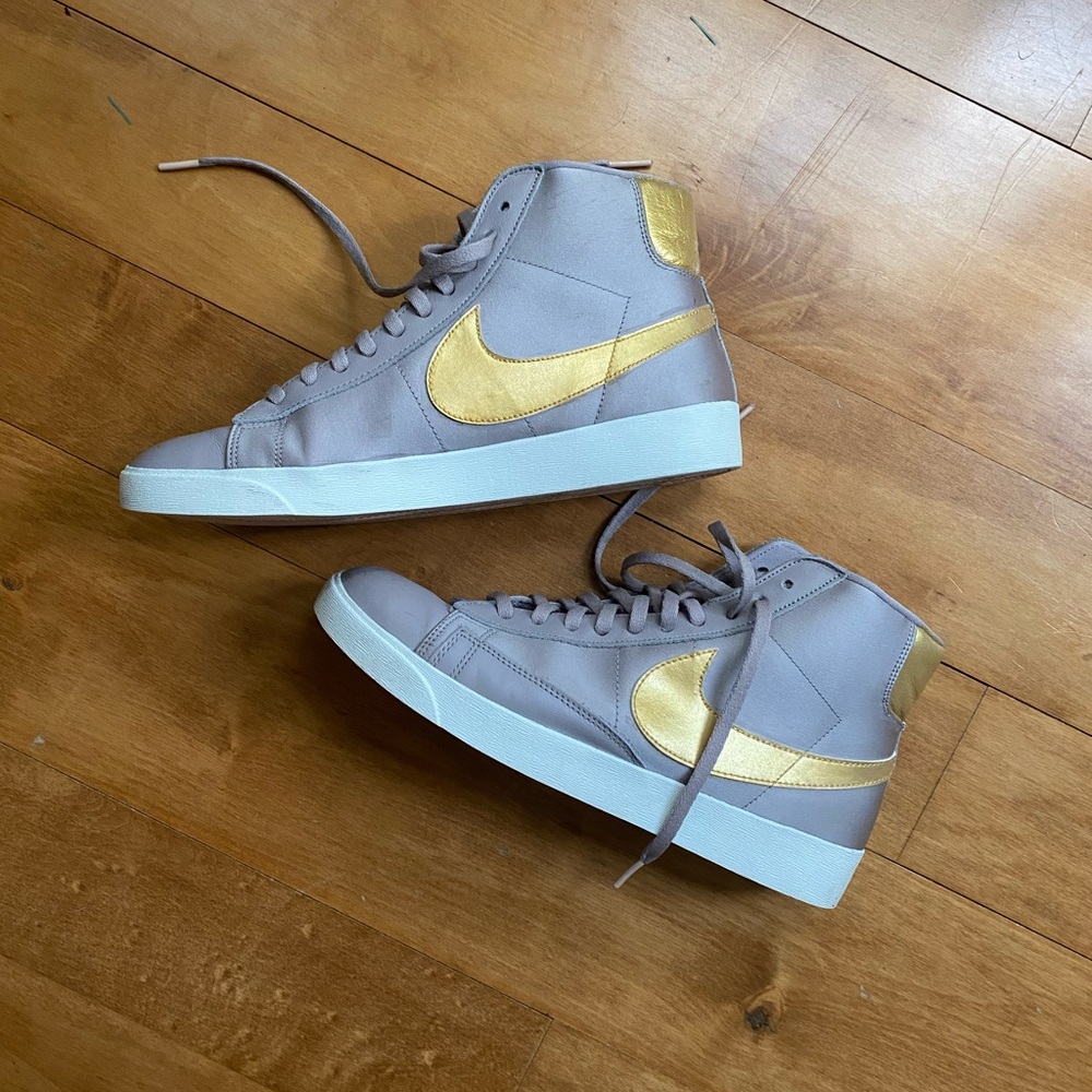 Nike Women’s High-Top Sneakers in Gold and lavender
